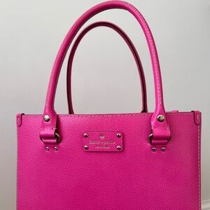 KATE SPADE Women's Pink Leather Wellesley Quinn Satchel Bag